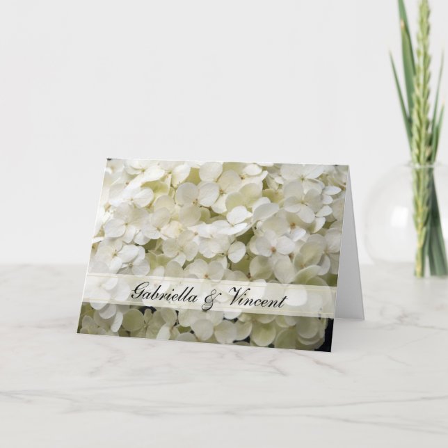 Weiße Hydrangea-Hochzeit Einladung (Vorderseite)