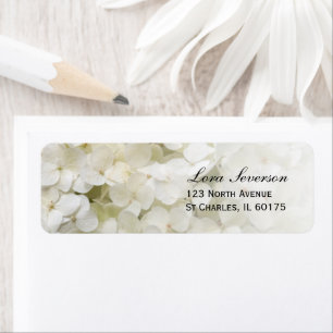 Weiße Hydrangea Rücksendeadresse