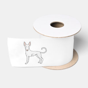Weiße Ibizan Hound glatte Coat Cartoon Hunde Satinband