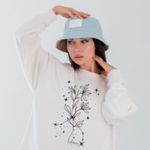 Weiße, Illustrierte Zodiac-Langschläfer-Shirt