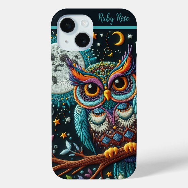 Weiße Imitate Stickerei Case-Mate iPhone Hülle (Rückseite)