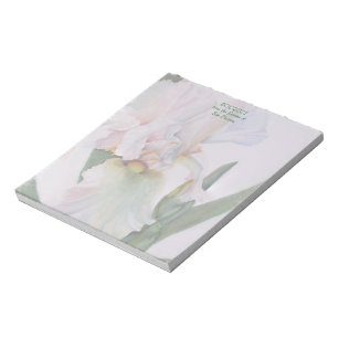 WEISSE IRIS WATERCOLOR BLUME NOTWENDIG PAD NOTIZBLOCK