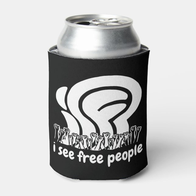 Weiße isfp Ich sehe Freie Leute Freiheit erhöht Fl Dosenkühler (Kanne Vorderseite)
