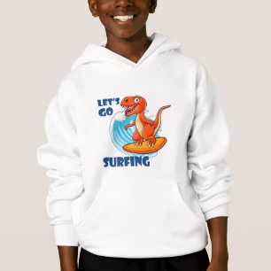 Weiße Jugend-Surfing-Dinosaurier-Hoodie Größe M  Hoodie