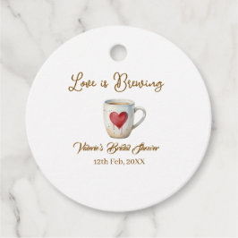 Weiße Kaffeetasse mit Herz - Bridal Show Love is B Geschenkanhänger