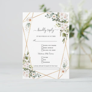 Weiße Kaiserlilien Rosen Songwunsch Hochzeit RSVP Karte