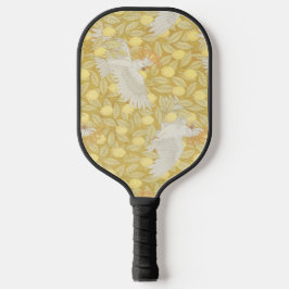 Weiße Kakadus und Zitronen Pickleball Schläger