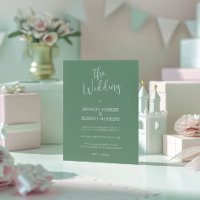 Weiße Kalligraphie auf der Seite Grünen Hochzeitse