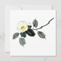 Weiße Kamellia sumi Tinte und japanische Wasserfar