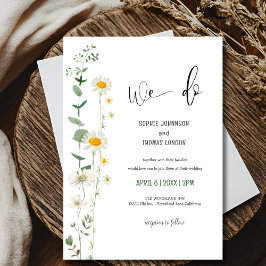 Weiße Kamille einfache, minimalistische Hochzeit Einladung