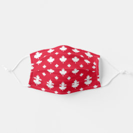 Weiße kanadische Ahornblättermuster Red Patriotic Mund-Nasen-Maske Aus Stoff