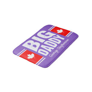 Weiße kanadische Karte mit weißem Text auf Ihrer F Badematte