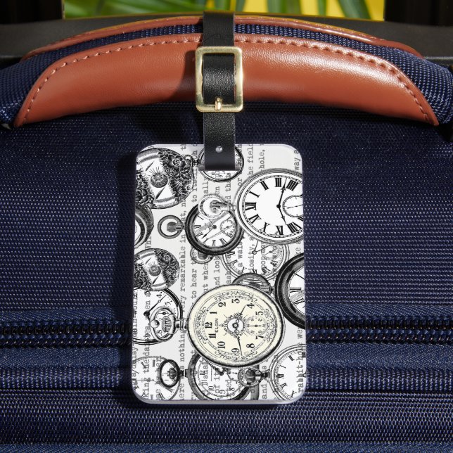 Weiße Kaninchen-Alice im Wunderland Gepäckanhänger (Vorderseite Insitu 2)