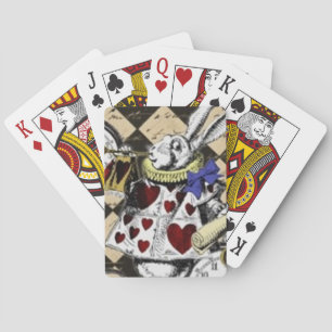 Weiße Kaninchen Alice im Wunderland Kartenspielen! Spielkarten