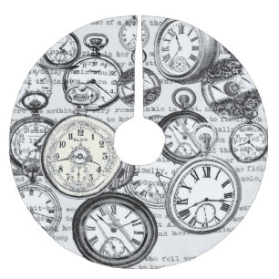 Weiße Kaninchen-Alice im Wunderland Polyester Weihnachtsbaumdecke