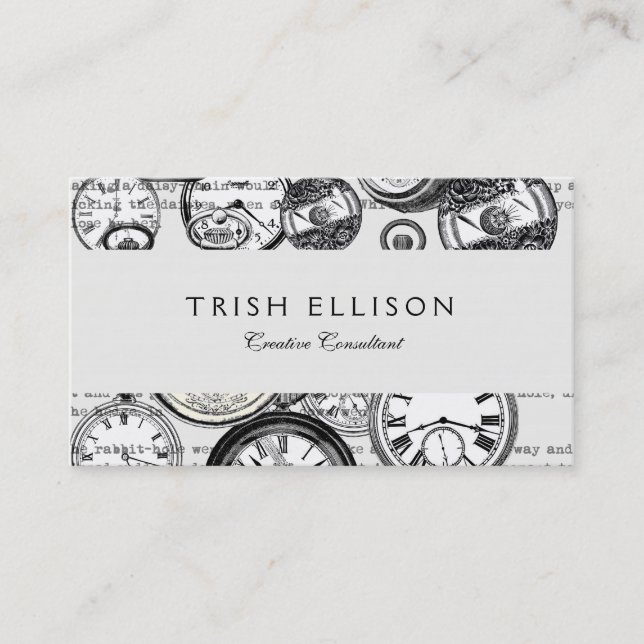 Weiße Kaninchen-Alice im Wunderland Visitenkarte (Vorderseite)