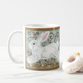 Weiße Kaninchen Berries Saisonale Moos Grüne Tasse