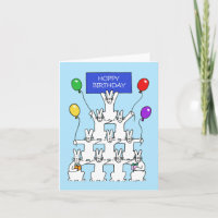 Weiße Kaninchen Hoppy Birthday