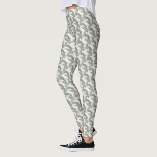 Weiße Kaninchen-Leggings erblassen es-grün Leggings