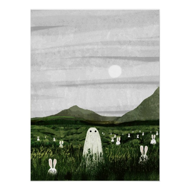 Weiße Kaninchen Poster (Vorderseite)