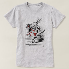 Weiße Kaninchen Rotes Herz Alice im Wunderland Vin T-Shirt