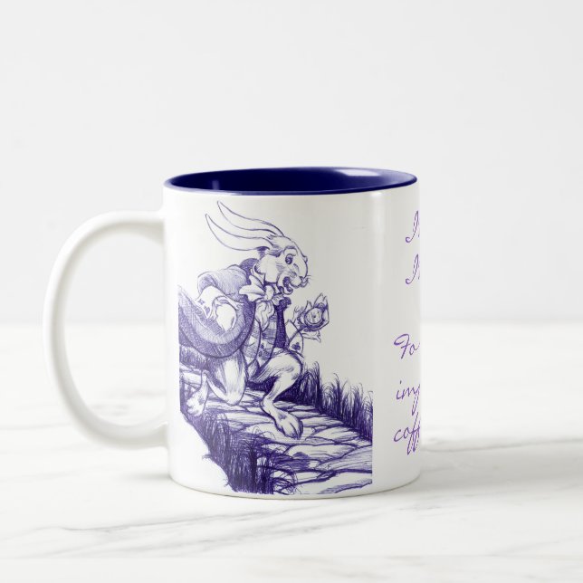 Weiße Kaninchen Spätkaffee Tasse Tee (Links)