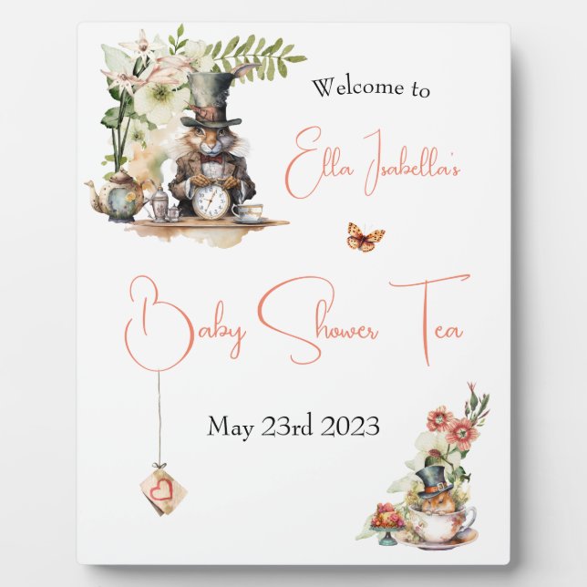 Weiße Kaninchen und Viktorianische Teacup-Maus Fotoplatte (Vorderseite)