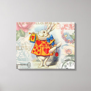 Weiße Kaninchenherzen Alice Klassiker Leinwanddruck