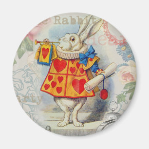 Weiße Kaninchenherzen Alice Klassiker Magnet