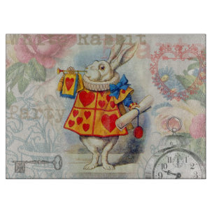 Weiße Kaninchenherzen Alice Klassiker Schneidebrett
