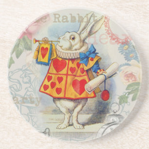 Weiße Kaninchenherzen Alice Klassiker Untersetzer