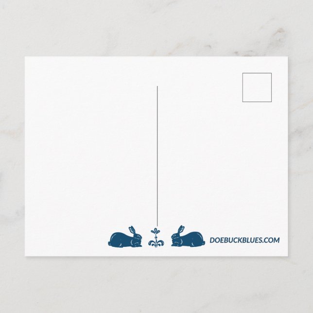 Weiße Kaninchenpostkarte Postkarte (Rückseite)