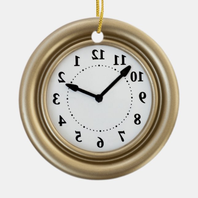 Weiße Kaninchenuhr Keramik Ornament (Vorne)