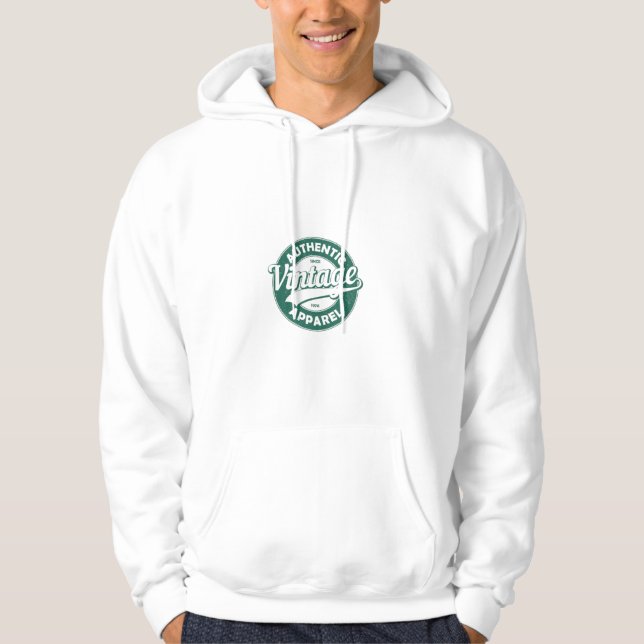 Weiße Kapuze mit grünem Kreis, Hoodie (Vorderseite)