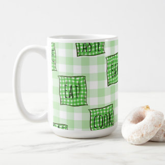 Weiße Karos Kaffeetasse