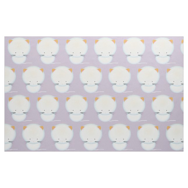 Weiße Kätzchen Muster Kinderzimmer Stoff (Fat Quarter (45,7 x 55,9 cm))