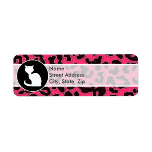 Weiße Katze auf Hot Pink Leopard drucken