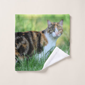 Weiße Katze Badhandtuch Set