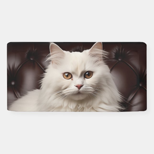 Weiße Katze Banner (Horizontal)