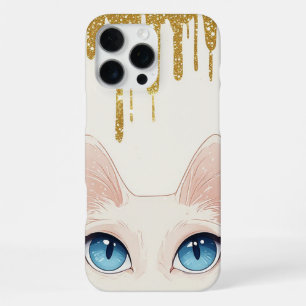 Weiße Katze Blaue Augen Minimalistisches Modernes iPhone 16 Pro Max Hülle