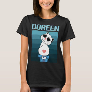 Weiße Katze - Doreen Name T-Shirt