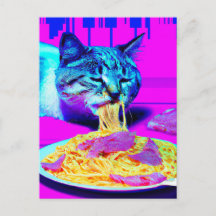 Weiße Katze Eating Spaghetti generativecontent