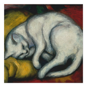Weiße Katze, Franz Marc Poster