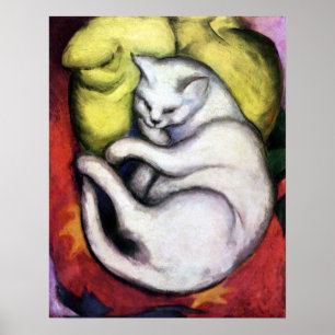 Weiße Katze, Franz Marc Poster