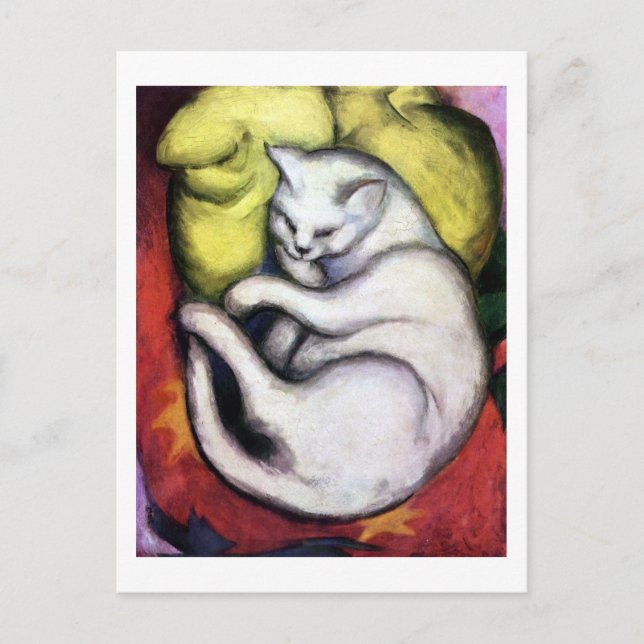 Weiße Katze, Franz Marc Postkarte (Vorderseite)