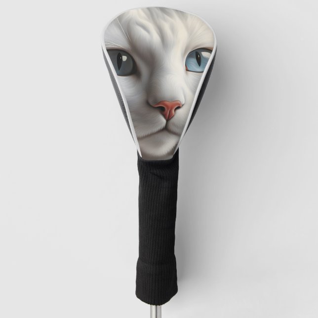 Weiße Katze Golf Headcover (Vorderseite)