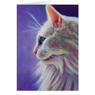 Weiße Katze im Profil