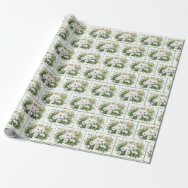 Weiße Katze in Aquarellen Geschenkpapier