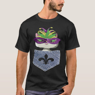 Weiße Katze in der Tasche Katze Karneval Party Mar T-Shirt