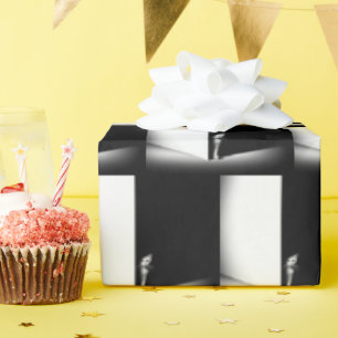 Weiße Katze in schwarzem Schatten Geschenkpapier